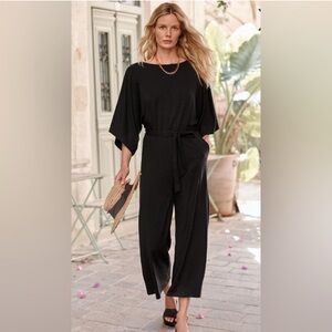 NWT Garnet Hill Black Jumpsuit SZ L